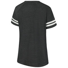 Women's Plus Size Logo Striped Raglan Notch Neck T-Shirt - Cleveland Browns