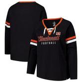 Women's Plus Size Won & Done Lace-Up V-Neck Long Sleeve T-Shirt - Cincinnati Bengals