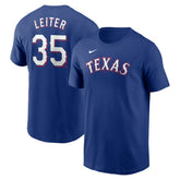 MLB Jack Leiter Texas Rangers Nike Fuse Name & Number T-Shirt
