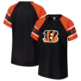Starter Women's 1st Rounder Color Block Raglan Top - Cincinnati Bengals