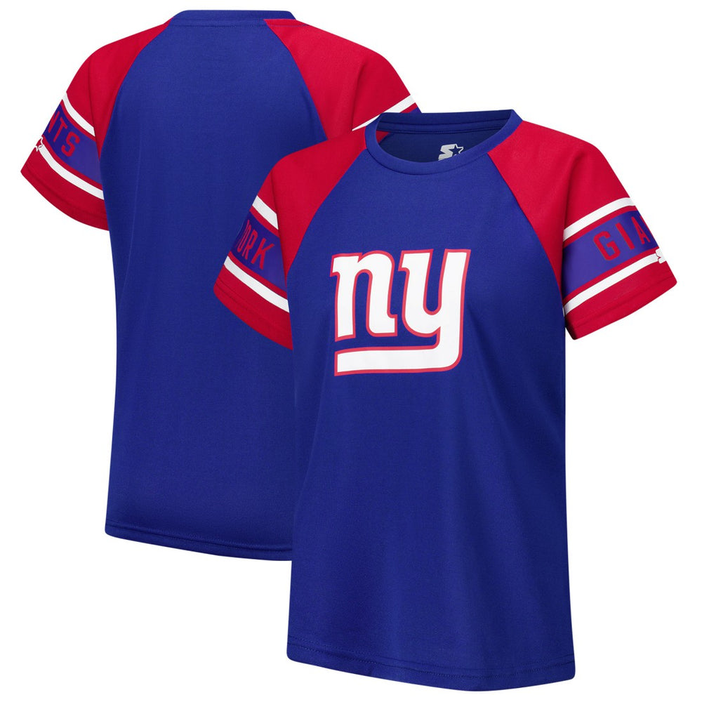 Starter Women's 1st Rounder Color Block Raglan Top - New York Giants