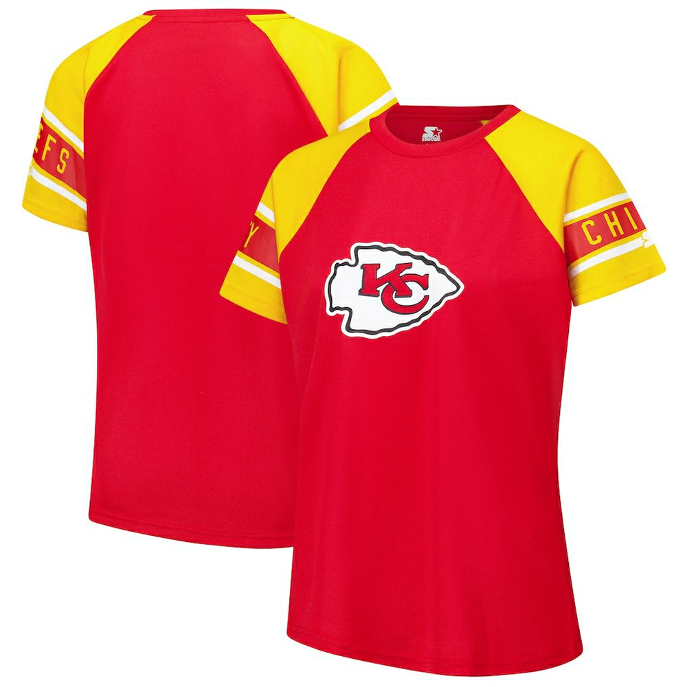Starter Women's 1st Rounder Color Block Raglan Top - Kansas City Chiefs