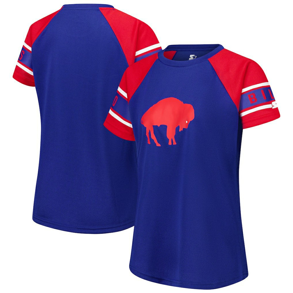 Starter Women's 1st Rounder Color Block Raglan Top - Buffalo Bills