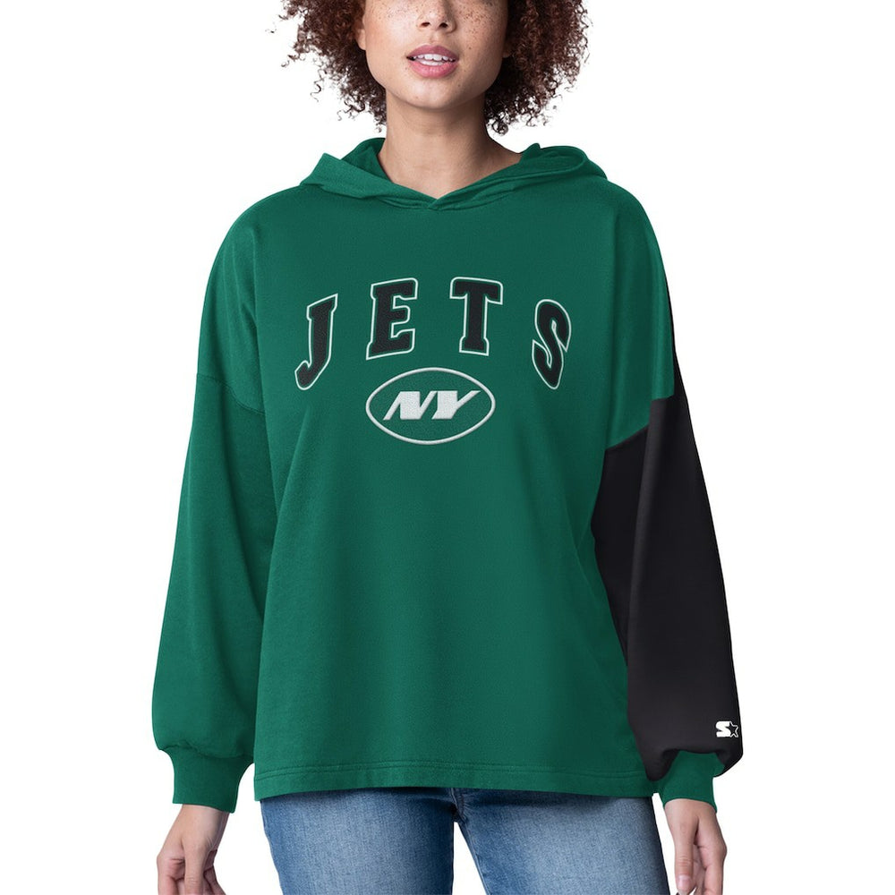 Starter Women's Power Move Long Sleeve Pullover Hoodie - New York Jets