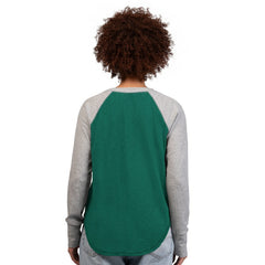 G-III 4Her by Carl Banks Women's Waffle Knit Raglan Long Sleeve T-Shirt - New York Jets