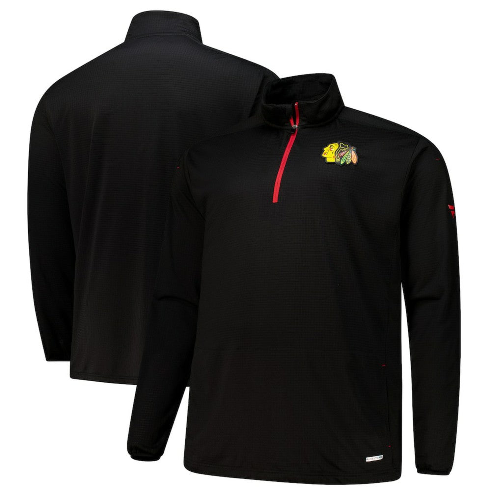 NHL Black Chicago Blackhawks Fanatics Big & Tall Authentic Pro Quarter-Zip Top