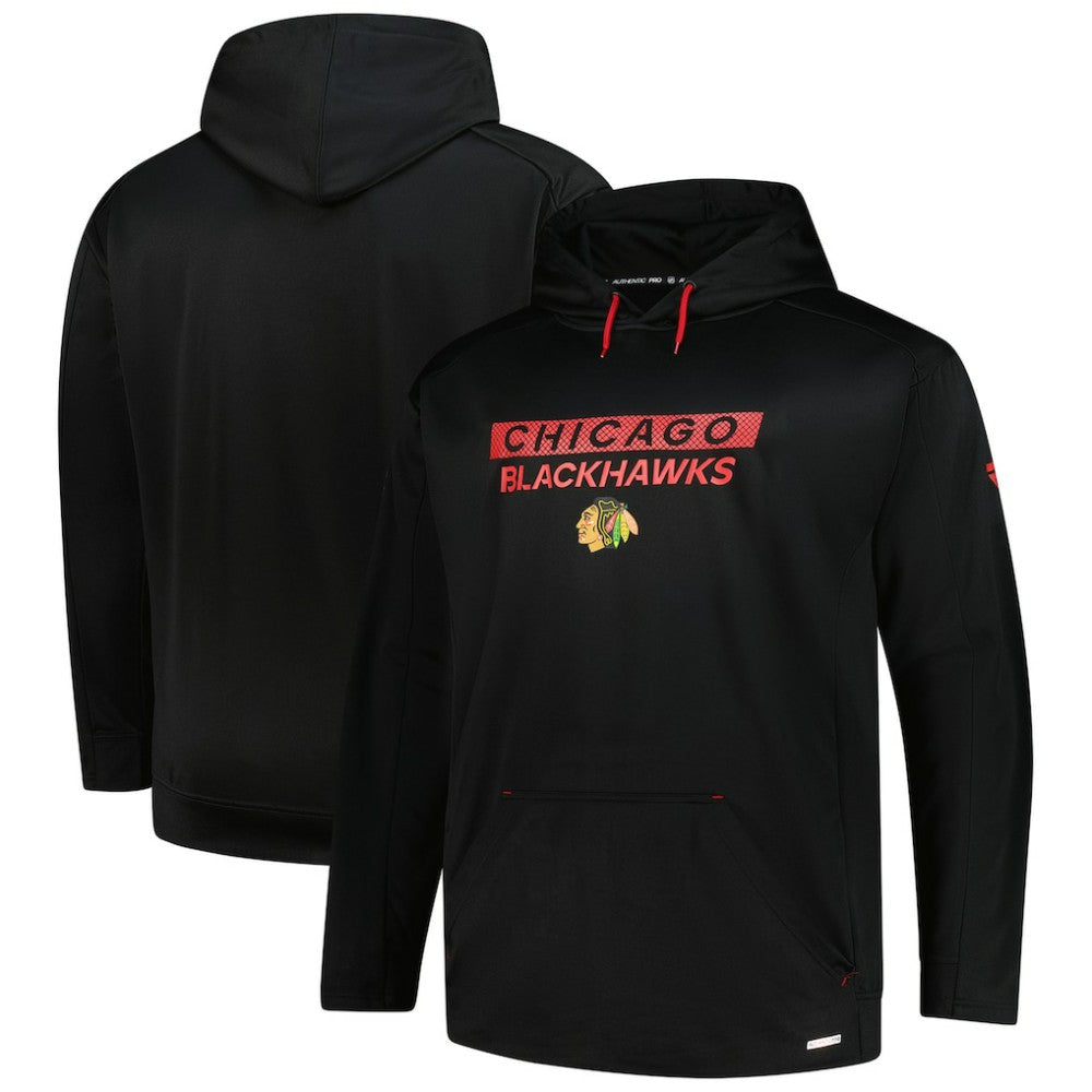 NHL Black Chicago Blackhawks Fanatics Authentic Pro Big & Tall Pullover Hoodie