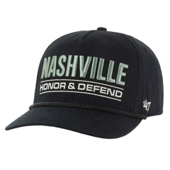 NHL Black Nashville Predators '47 OHT Military Appreciation Homeland Honor and Defend Hitch Adjustable Hat