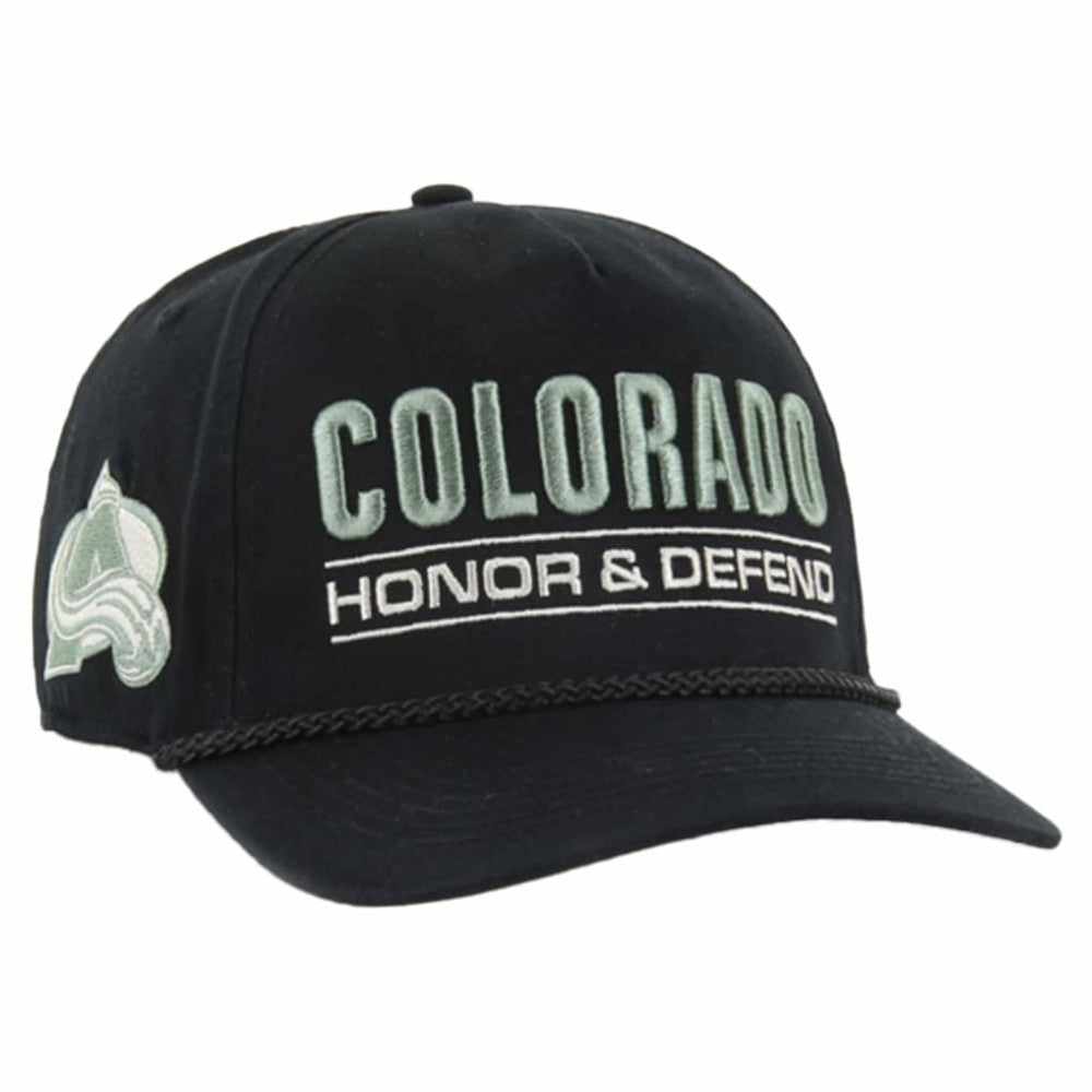 NHL Black Colorado Avalanche '47 OHT Military Appreciation Homeland Honor and Defend Hitch Adjustable Hat