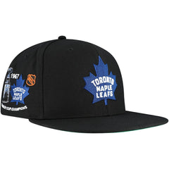 NHL Black Toronto Maple Leafs Mitchell & Ness Core Top Spot Snapback Hat