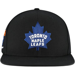NHL Black Toronto Maple Leafs Mitchell & Ness Core Top Spot Snapback Hat