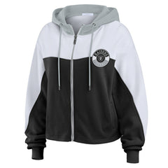 WEAR by Erin Andrews Women's Plus Size Color Block Full-Zip Hoodie - Las Vegas Raiders