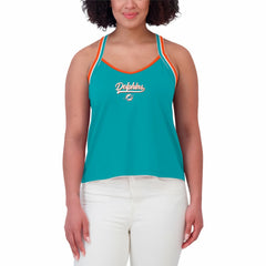 WEAR by Erin Andrews Women's Cross Strap Tri-Blend Tank Top - Miami Dolphins