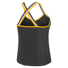 WEAR by Erin Andrews Women's Cross Strap Tri-Blend Tank Top - Pittsburgh Steelers