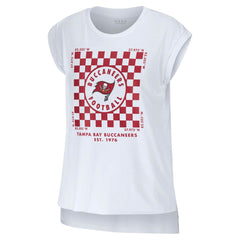 WEAR by Erin Andrews Women's Checker Muscle Tank Top - Tampa Bay Buccaneers