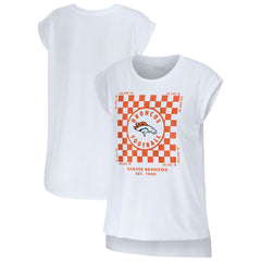 WEAR by Erin Andrews Women's Checker Muscle Tank Top - Denver Broncos