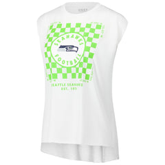 WEAR by Erin Andrews Women's Checker Muscle Tank Top - Seattle Seahawks