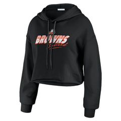 WEAR by Erin Andrews Women's Prime Cropped Pullover Hoodie - Cleveland Browns
