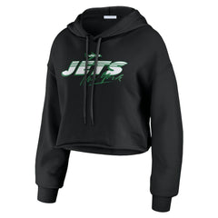 WEAR by Erin Andrews Women's Prime Cropped Pullover Hoodie - New York Jets