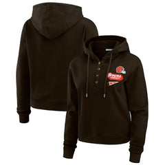 WEAR by Erin Andrews Women's Waffle-Knit Pullover Hoodie - Cleveland Browns