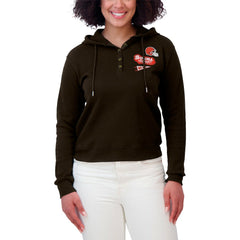 WEAR by Erin Andrews Women's Waffle-Knit Pullover Hoodie - Cleveland Browns