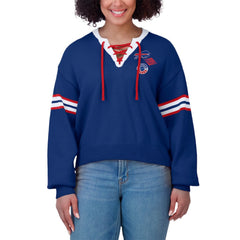 WEAR by Erin Andrews Women's Lace-Up Sweater - Buffalo Bills