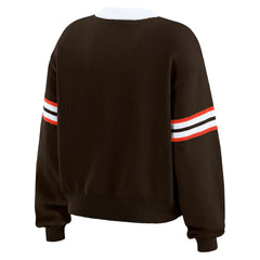 WEAR by Erin Andrews Women's Lace-Up Sweater - Cleveland Browns
