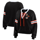 WEAR by Erin Andrews Women's Lace-Up Sweater - Cincinnati Bengals