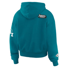 WEAR by Erin Andrews Women's Patch Quarter-Zip Pullover Hoodie - Jacksonville Jaguars