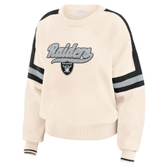 WEAR by Erin Andrews Women's Stripe Pullover Sweater - Las Vegas Raiders