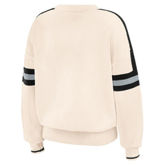 WEAR by Erin Andrews Women's Stripe Pullover Sweater - Las Vegas Raiders