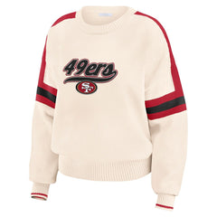 WEAR by Erin Andrews Women's Stripe Pullover Sweater - San Francisco 49ers
