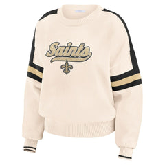 WEAR by Erin Andrews Women's Stripe Pullover Sweater - New Orleans Saints