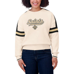 WEAR by Erin Andrews Women's Stripe Pullover Sweater - New Orleans Saints