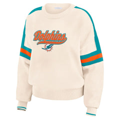 WEAR by Erin Andrews Women's Stripe Pullover Sweater - Miami Dolphins