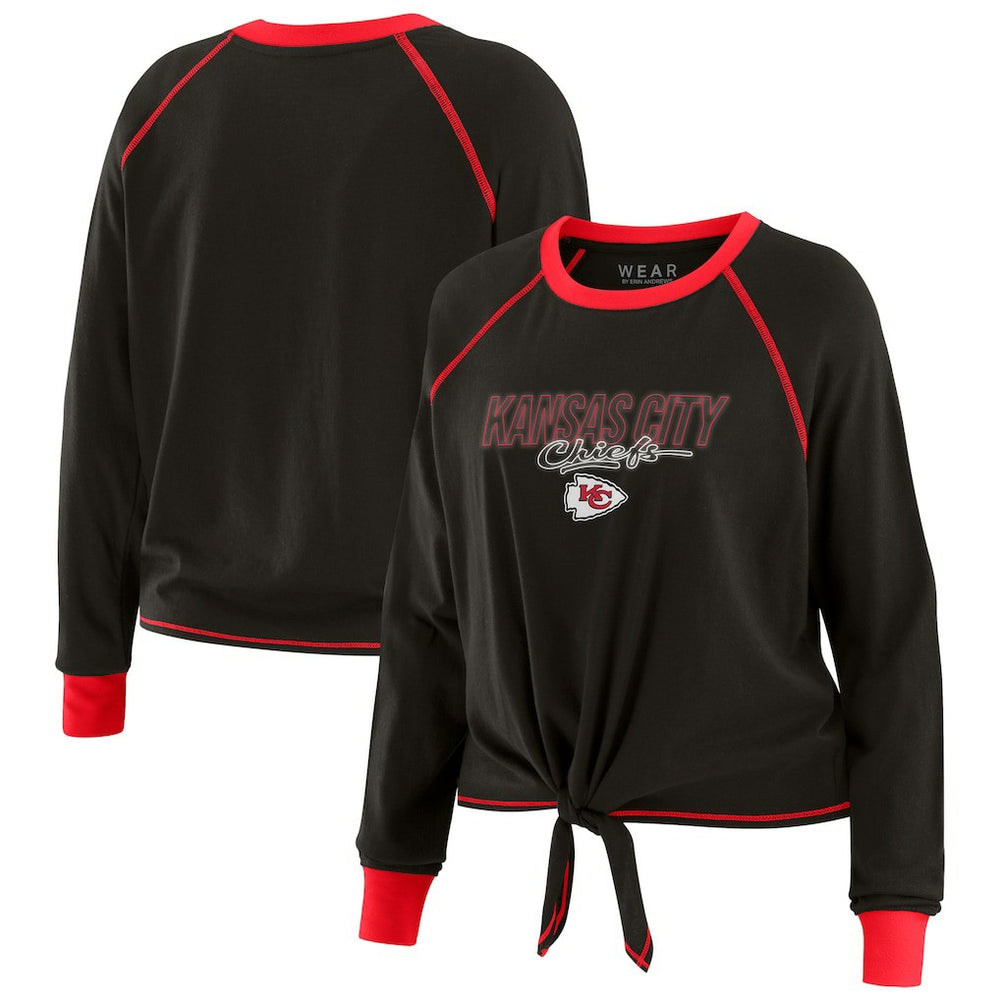 WEAR by Erin Andrews Women's Tie-Front Long Sleeve T-Shirt - Kansas City Chiefs