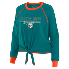 WEAR by Erin Andrews Women's Tie-Front Long Sleeve T-Shirt - Miami Dolphins