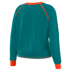 WEAR by Erin Andrews Women's Tie-Front Long Sleeve T-Shirt - Miami Dolphins