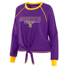 WEAR by Erin Andrews Women's Tie-Front Long Sleeve T-Shirt - Minnesota Vikings