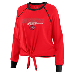 WEAR by Erin Andrews Women's Tie-Front Long Sleeve T-Shirt - San Francisco 49ers