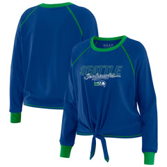 WEAR by Erin Andrews Women's Tie-Front Long Sleeve T-Shirt - Seattle Seahawks