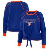 WEAR by Erin Andrews Women's Tie-Front Long Sleeve T-Shirt - Denver Broncos