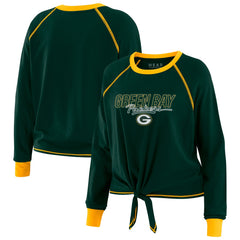 WEAR by Erin Andrews Women's Tie-Front Long Sleeve T-Shirt - Green Bay Packers