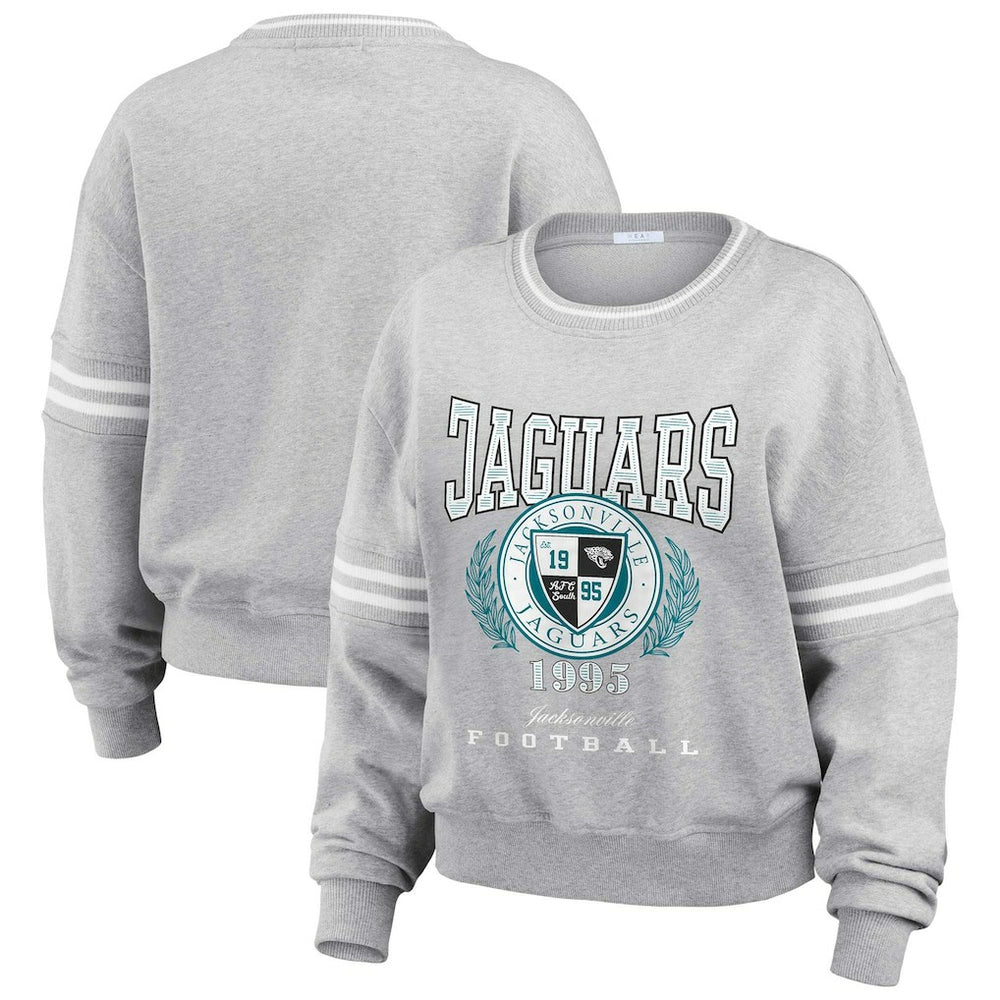 WEAR by Erin Andrews Women's Cropped Pullover Sweatshirt - Jacksonville Jaguars