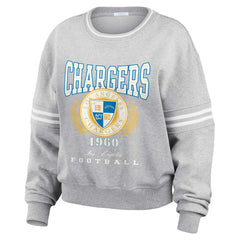 WEAR by Erin Andrews Women's Cropped Pullover Sweatshirt - Los Angeles Chargers