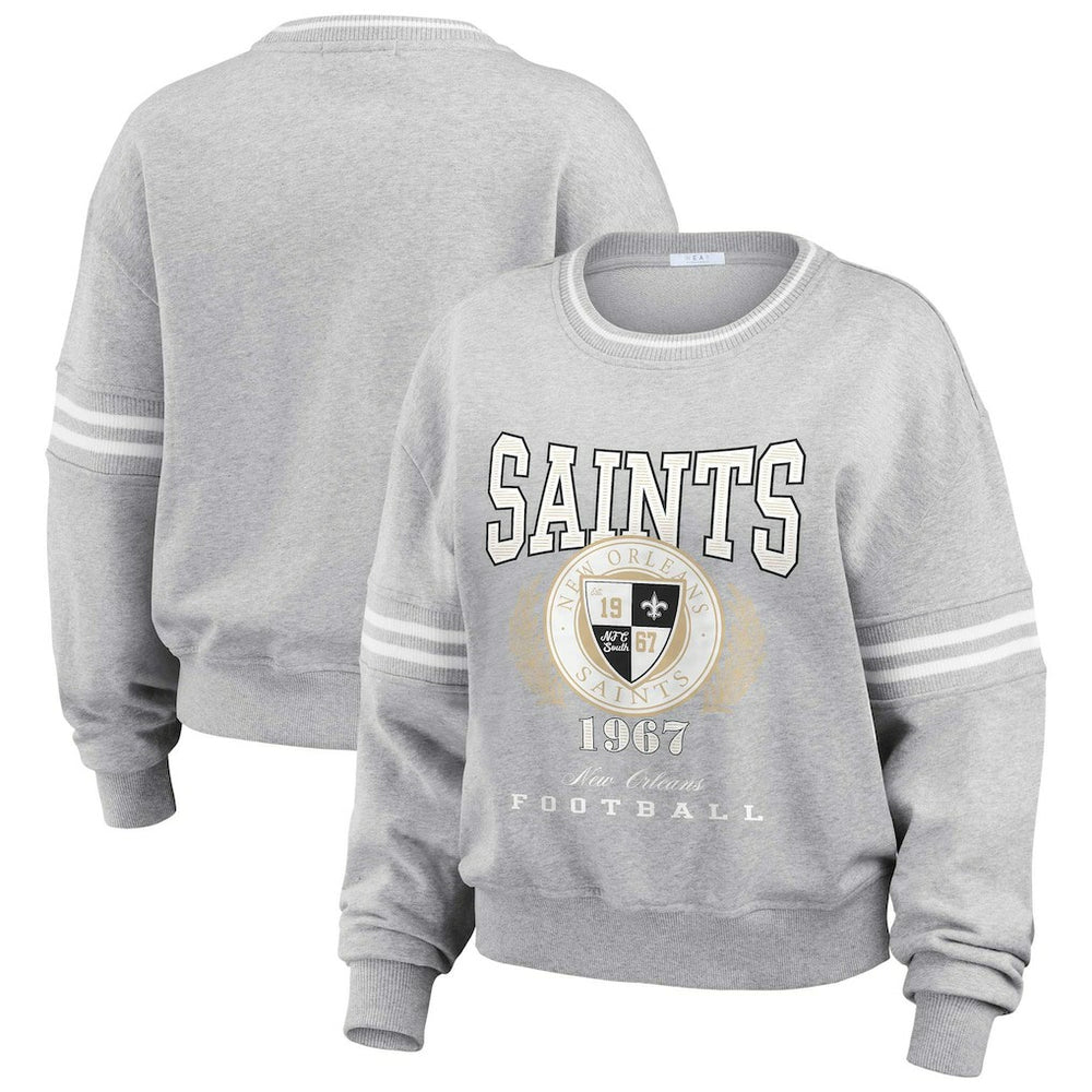 WEAR by Erin Andrews Women's Cropped Pullover Sweatshirt - New Orleans Saints