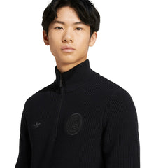 Germany National Team Originals 125th Anniversary Culturewear Half-Zip Rib-Knit Top - Adidas Black