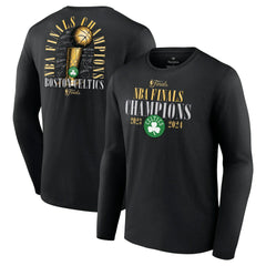 NBA Boston Celtics 2024 NBA Finals Champions Fade Away Jumper Roster Signature Long Sleeve T-Shirt
