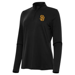 MLB San Diego Padres Antigua Women's Reprocess Quarter-Zip Top - Black