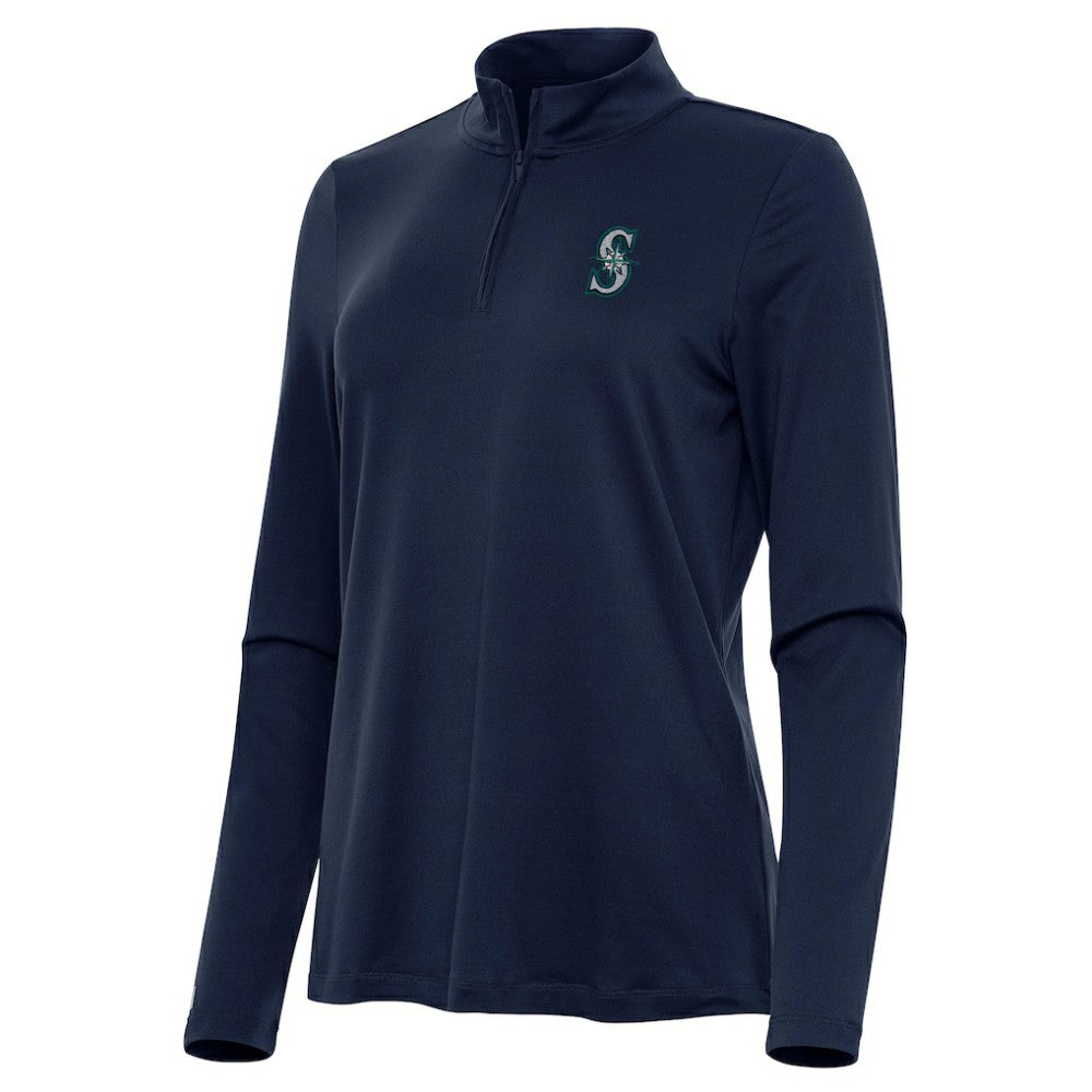 MLB Seattle Mariners Antigua Women's Reprocess Quarter-Zip Top - Navy